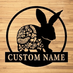 Custom Rabbit Metal Wall Signs-Personalized Rabbit Metal Wall Art-Rabbit Metal Wall Decor-Rabbit Lovers Gift-Rabbit Led Signs-Custom Rabbit