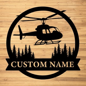 Custom Helicopter Metal Wall Sign-Personalized Helicopter Metal Wall Art-Helicopter Metal Wall Decor-Helicopter Lover Gift-Custom Home Decor
