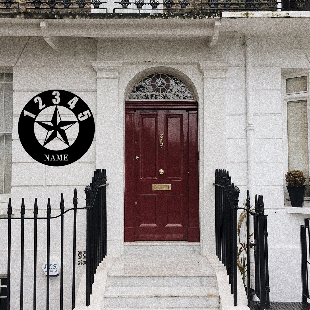 Custom Lone Star House Number Metal Wall Signsmetal House Etsy