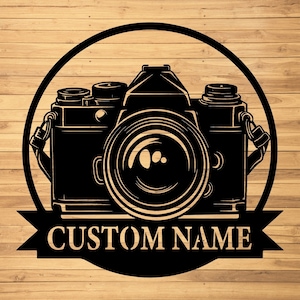 Custom Camera Metal Wall Art-Camera Metal Sign-Camera Wall Decor-Custom Photographer Metal Sign-Photo Studio Decor-Photography Lovers Gift
