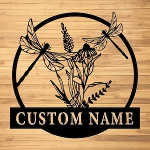 Custom Dragonfly Metal Wall Signs-Personalized Dragonfly Metal Wall Art-Dragonfly Metal Wall Decor-Gift For Dragonfly Lovers-Dragonfly Signs