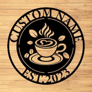 Custom Coffee Bar Metal Wall Sign-Coffee Bar Metal Wall Art-Coffee Metal Wall Decor-Coffee Led Decor-Coffee Bar Name Sign-Coffee Bar Ideas