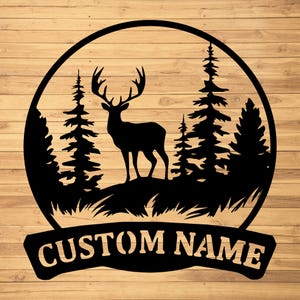 Personalisierte Hirsch Metall Wand Zeichen-Custom Deer Metall Wand Kunst-Hirsch Metall Wand Dekor-Hirsch Jäger Geschenk-Hirsch Jagd Led Dekor-Housewarming Geschenk