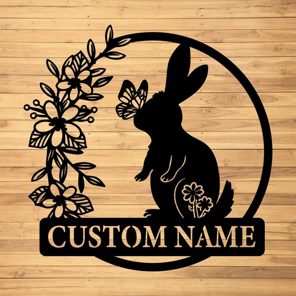 Custom Rabbit Metal Wall Signs-Personalized Rabbit Metal Wall Art-Rabbit Metal Wall Decor-Rabbit Lovers Gift-Rabbit Led Signs-Custom Rabbit