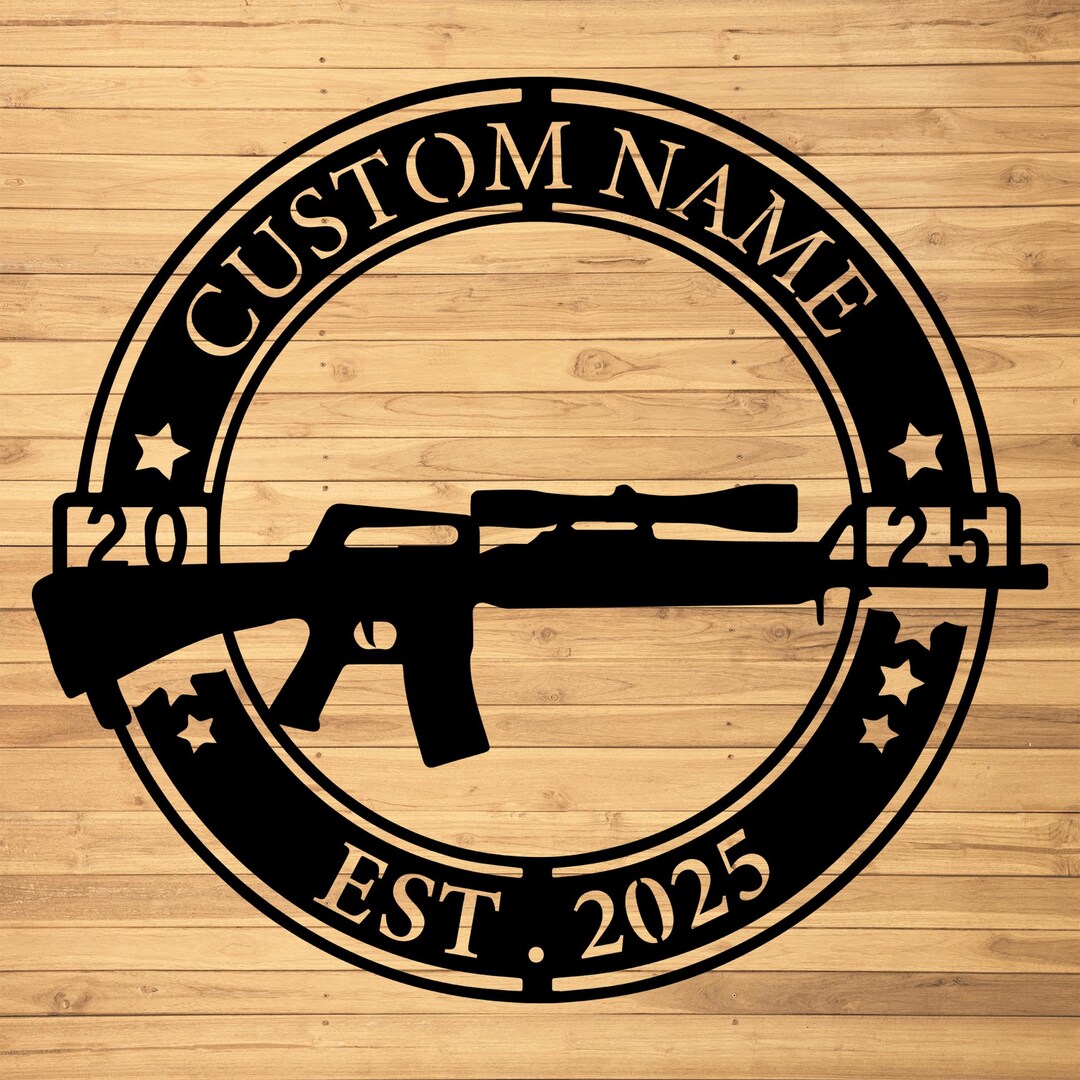 Custom Gun Metal Wall Sign-personalized Gun Metal Wall Art-gun Metal ...