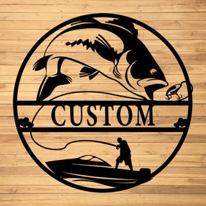 Custom Fishing Metal Wall Sign,Fishing Metal Wall Decor,Fishing Wall Art,Fishing Father&#39;s Day Gift,Retirement Gift for Fisherman,Fishing Art