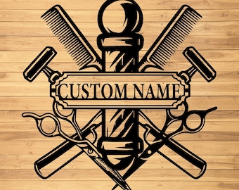 Custom Barber Shop Metal Wall Signs-Barbershop Shop Metal Decor-Hairdresser Name Signs-Custom Hair Salon Sign-Hair Stylist Signs-Barber Gift
