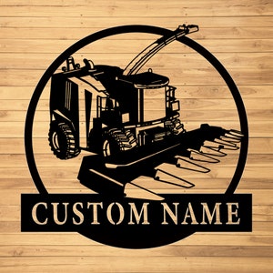 Plaque murale en métal personnalisée Harvester - Art mural personnalisé en métal Harvester - Décoration murale en métal pour Harvester - Cadeau agriculteur-Nom de la récolteuse - Déco de ferme