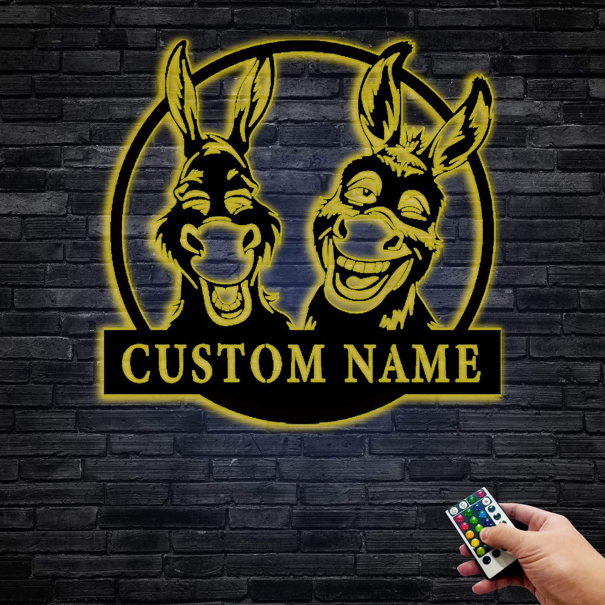 Custom Donkey Metal Wall Sign-personalized Donkey Metal Wall Art-donkey ...