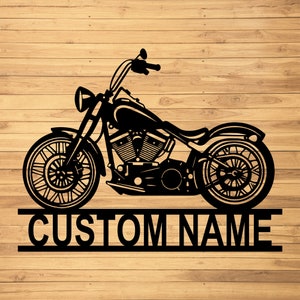 Custom Motorcycle Metal Wall Sign-Personalized Motorcycle Metal Wall Art-Motorcycle Metal Wall Decor-Motorcycle Name Sign-Garage Metal Decor