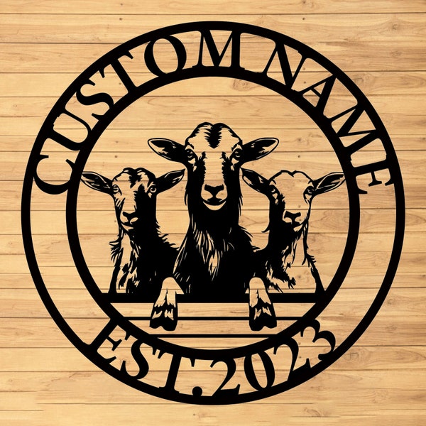 Custom Goat Metal Wall Signs-Personalized Goat Metal Wall Art-Goat Metal Wall Decor-Goat Farmhouse Decor-Goat Lover's Gifts-Farm Name Signs