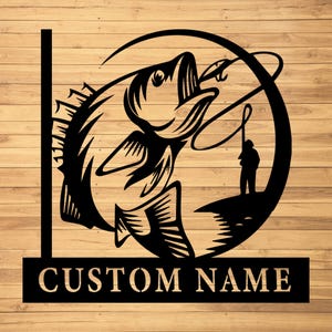 Custom Fishing Metal Wall Sign,Fishing Metal Wall Decor,Fishing Wall Art,Fishing Father&#39;s Day Gift,Retirement Gift for Fisherman,Fishing Art