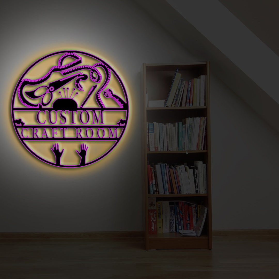 Custom Craft Room Metal Wall Signpersonalized Craft Room Metal Wall