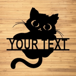 Custom Cat Metal Wall Signs-Personalized Cat Metal Wall Art-Cat Lovers Wall Hanging-Metal Cat Sign-Cat Welcome Signs-Cat Lovers Gift-Cat Art