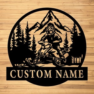 Custom Snowmoblie Metal Wall Signs-Personalized Snowmobile Metal Wall Art-Snowmobile Metal Decor-Snowmoblie Name Signs-Snow Adventure Sign