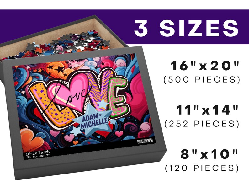 Retro Puzzle Gifts 80s Customize Jigsaw Vintage Present Love Leopard