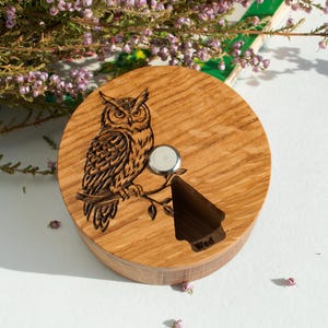 Gepersonaliseerde houten pillendoos, eikenhouten pillenorganizer voor 7 dagen, gegraveerd weekmedicijnetui