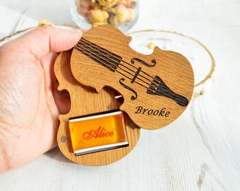 Boîte à colophane pour violon : cadeau gravé pour violoniste, cadeau personnalisé pour violoncelliste