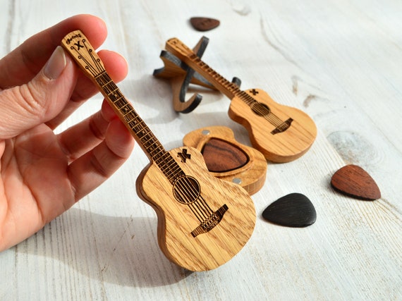 Guitare acoustique avec étui, porte-médiator de guitare, cadeau de