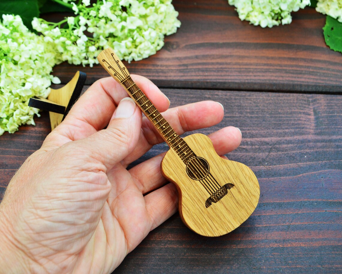 Guitar Pick Holder Wooden Personalized Gifts for Guitar Etsy
