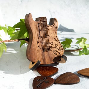 Personalisierte Gitarren-Pick-Box-kundenspezifischer Halter für Gitarristen-Geschenk, Musikliebhaber-Geschenk für Vati, Jahrestags- oder Weihnachtsgeschenke für Musiker