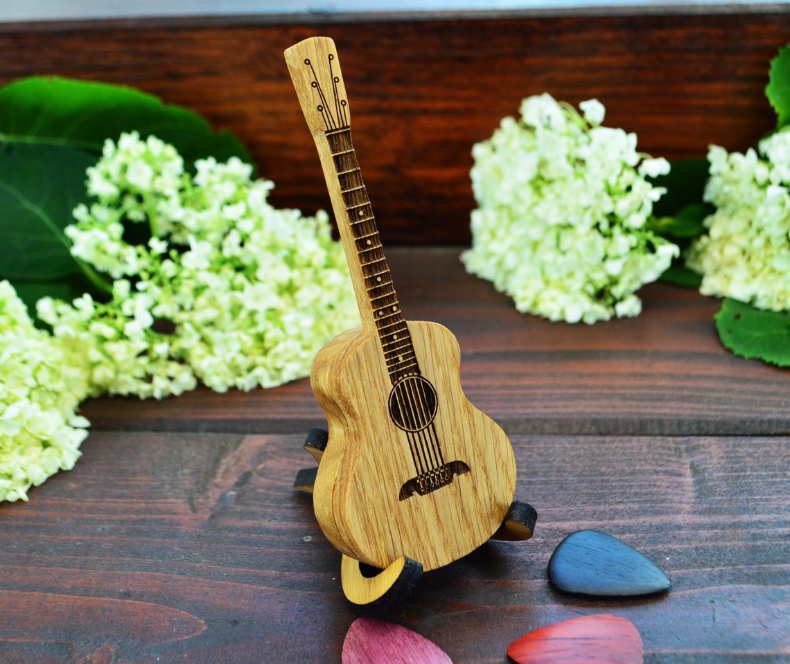 Guitar Pick Holder Wooden Personalized Gifts for Guitar Etsy