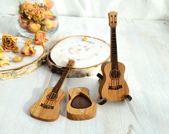 Scatola per plettri per chitarra Ukulele con plettro personalizzato, regalo personalizzato per Ukulele, custodia per plettri per Ukulele, regalo per chitarra per papà, regalo per chitarra per suonatore di ukulele