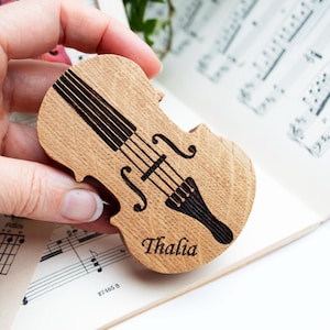 Estuche de madera personalizado para resina, accesorio grabado personalizado para violín o violonchelo