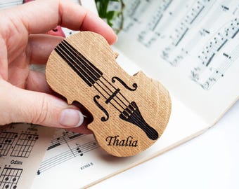 Étui en bois personnalisé pour colophane, accessoire gravé personnalisé pour violon ou violoncelle