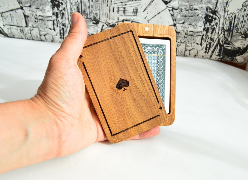 Playing Cards Holder Gift Wooden Playing Cards Box for Etsy