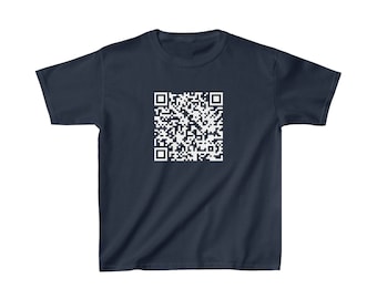 Kid's size (white QR) Rick Roll your friends, family, and co-workers with this humorous QR code | Funny YouTube | Rick Astley | rickroll