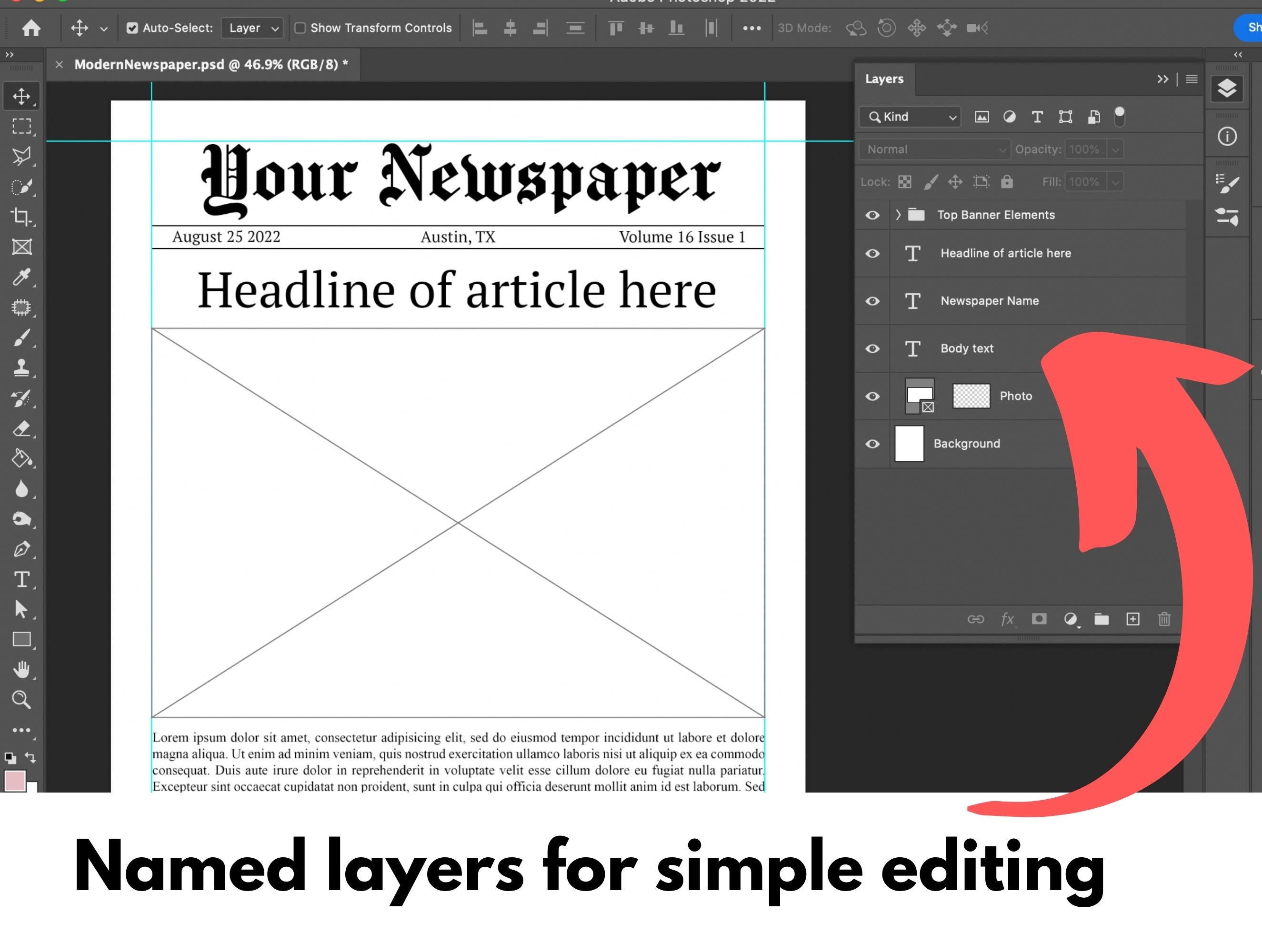 Simple Newspaper Template // Front Page Newspaper Etsy Simple Newspaper Template // Front Page Newspaper Etsy