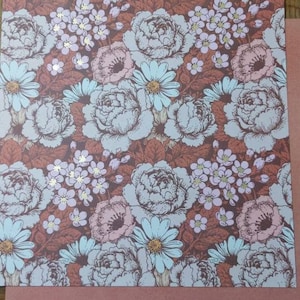 12 x 12 Flower Cardstock Sheets with rust colored accent Cardstock sheets