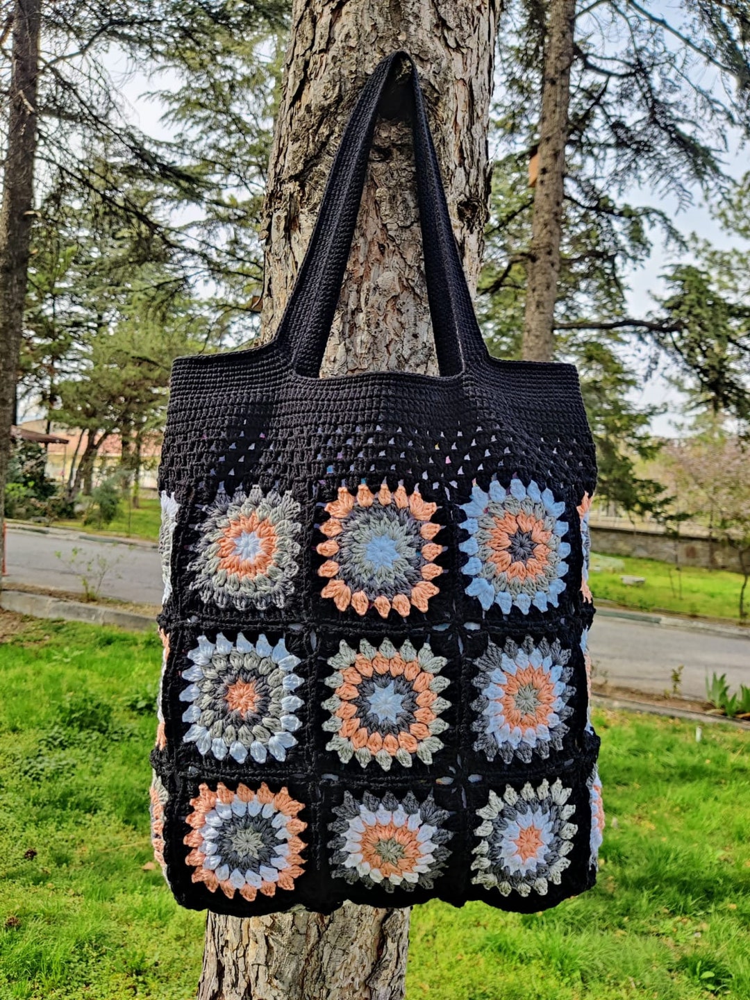 【PORTERNA】Granma square tote bag GRANNY SQUARE BAG - How to Crochet a Handbag Tote by