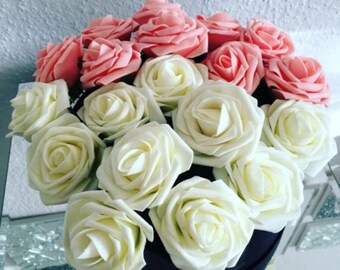 Fleurs roses faites à la main 10/20/30 pièces artificielles en mousse PE Bouquet de mariée pour la fête de mariage décoratif Scrapbooking fleurs à faire soi-même