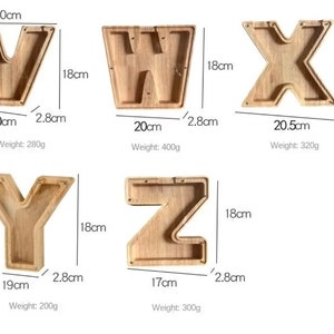 26 English Alphabet wooden handmade Piggy Bank Moneybox Coin Money Wooden Saving Box Home Decor Crafts For Kids zdjęcie 10