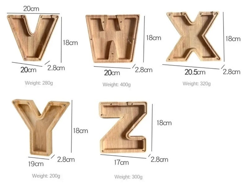 26 English Alphabet wooden handmade Piggy Bank Moneybox Coin Money Wooden Saving Box Home Decor Crafts For Kids image 10