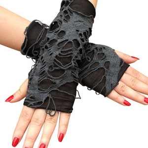 Stylish Hand Warmer mitts Arm warmer Gloves Women Arm Crochet Gothic punk Mitten Warm Fingerless Gloves image 4