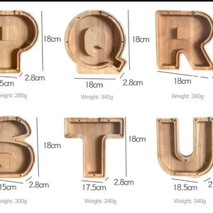 26 English Alphabet wooden handmade Piggy Bank Moneybox Coin Money Wooden Saving Box Home Decor Crafts For Kids image 9