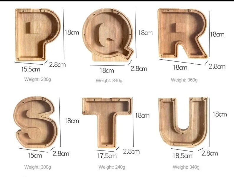 26 English Alphabet wooden handmade Piggy Bank Moneybox Coin Money Wooden Saving Box Home Decor Crafts For Kids image 9