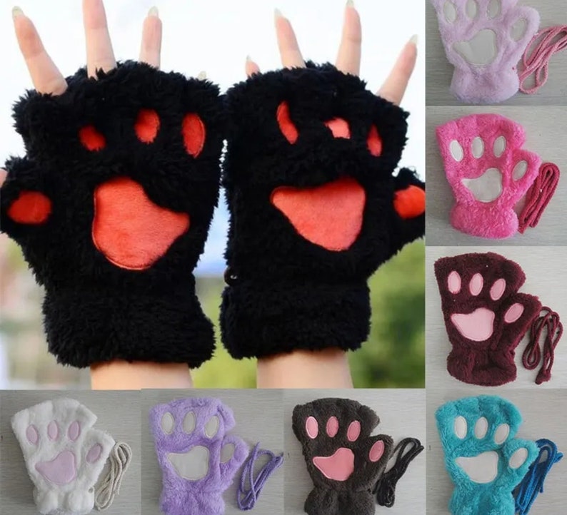 Women Gloves, Stylish Hand Warmer Winter Gloves, Women Arm Crochet, Knitting Half finger Mitten Warm Fingerless Gloves mitts image 4