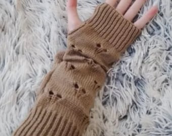 Stylish Arm warmers Hand warmers Fingerless gloves Knitted gloves