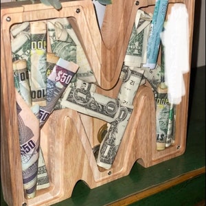26 English Alphabet wooden handmade Piggy Bank Moneybox Coin Money Wooden Saving Box Home Decor Crafts For Kids zdjęcie 1