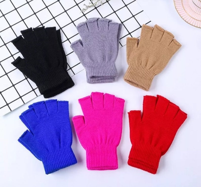 Women Gloves, Stylish Hand Warmer Winter Gloves, Women Arm Crochet, Knitting Half finger Mitten Warm Fingerless Gloves mitts image 2