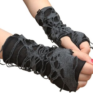 Stylish Hand Warmer mitts Arm warmer Gloves Women Arm Crochet Gothic punk Mitten Warm Fingerless Gloves image 2