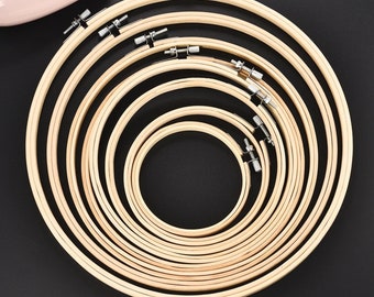 10pcs/Set 10-30cm Wooden Embroidery Hoops Frame Set Bamboo Embroidery Hoop Rings For DIY Cross Stitch