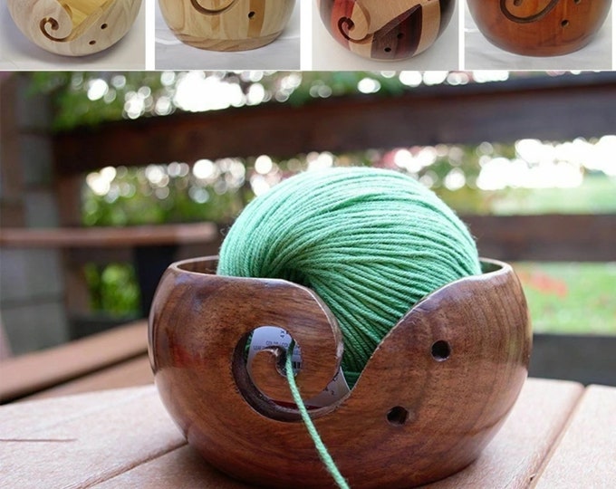 Wooden Yarn Bowl Crochet Organizer Storage Holder Non Slip Eco-friendly New Handmade DIY For Knitting Crochet Skeins