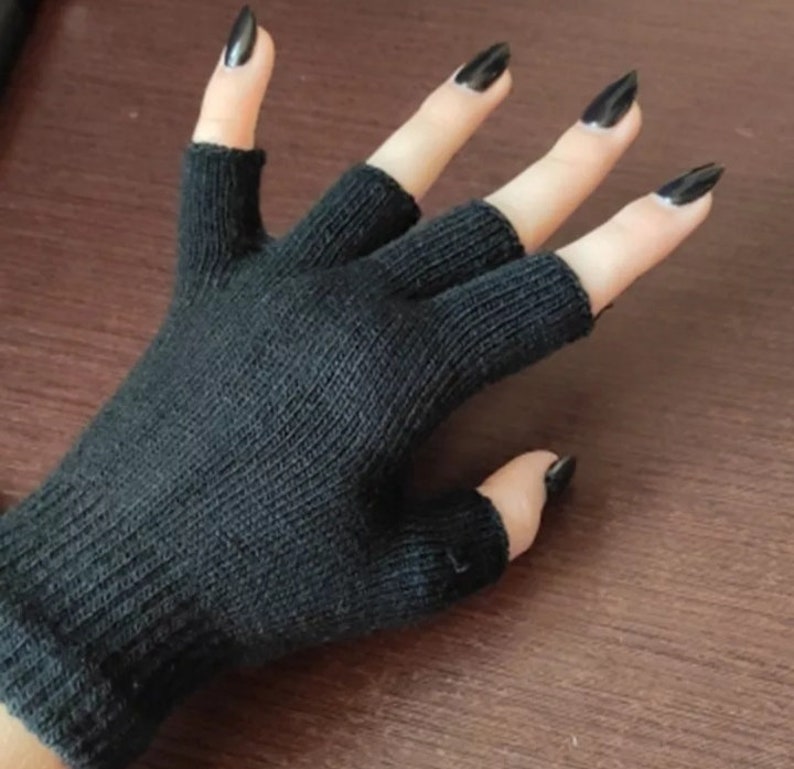 Gants pour femme, gants d'hiver chauffe-mains élégants, bras au crochet pour femme, mitaines chaudes à tricoter image 8