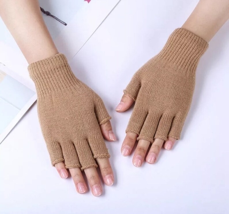 Gants pour femme, gants d'hiver chauffe-mains élégants, bras au crochet pour femme, mitaines chaudes à tricoter image 9