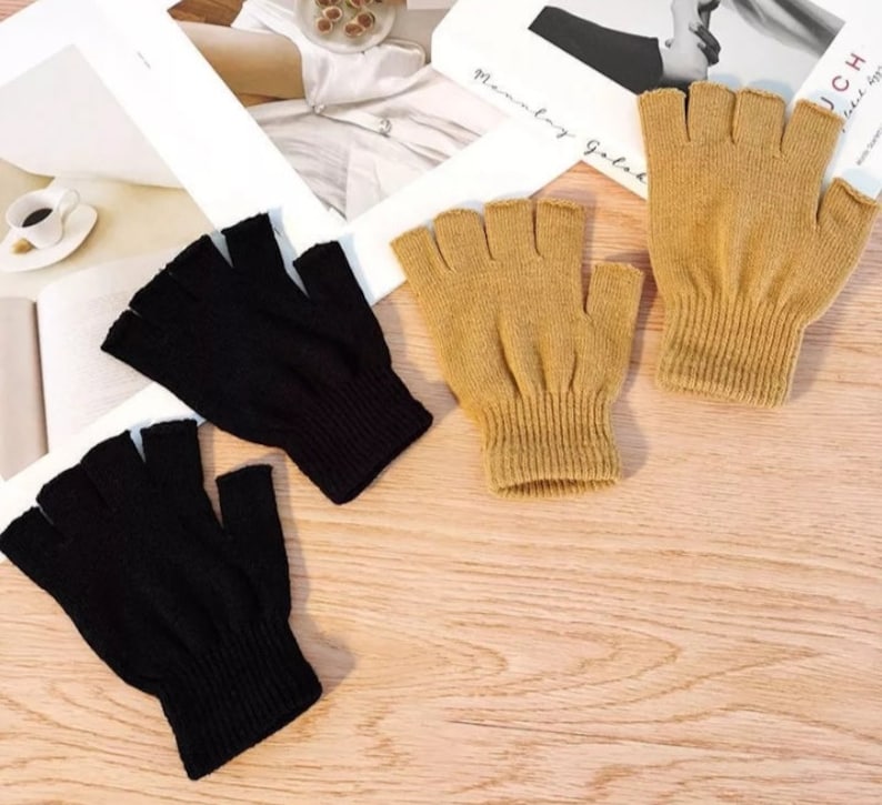 Women Gloves, Stylish Hand Warmer Winter Gloves, Women Arm Crochet, Knitting Half finger Mitten Warm Fingerless Gloves mitts image 3